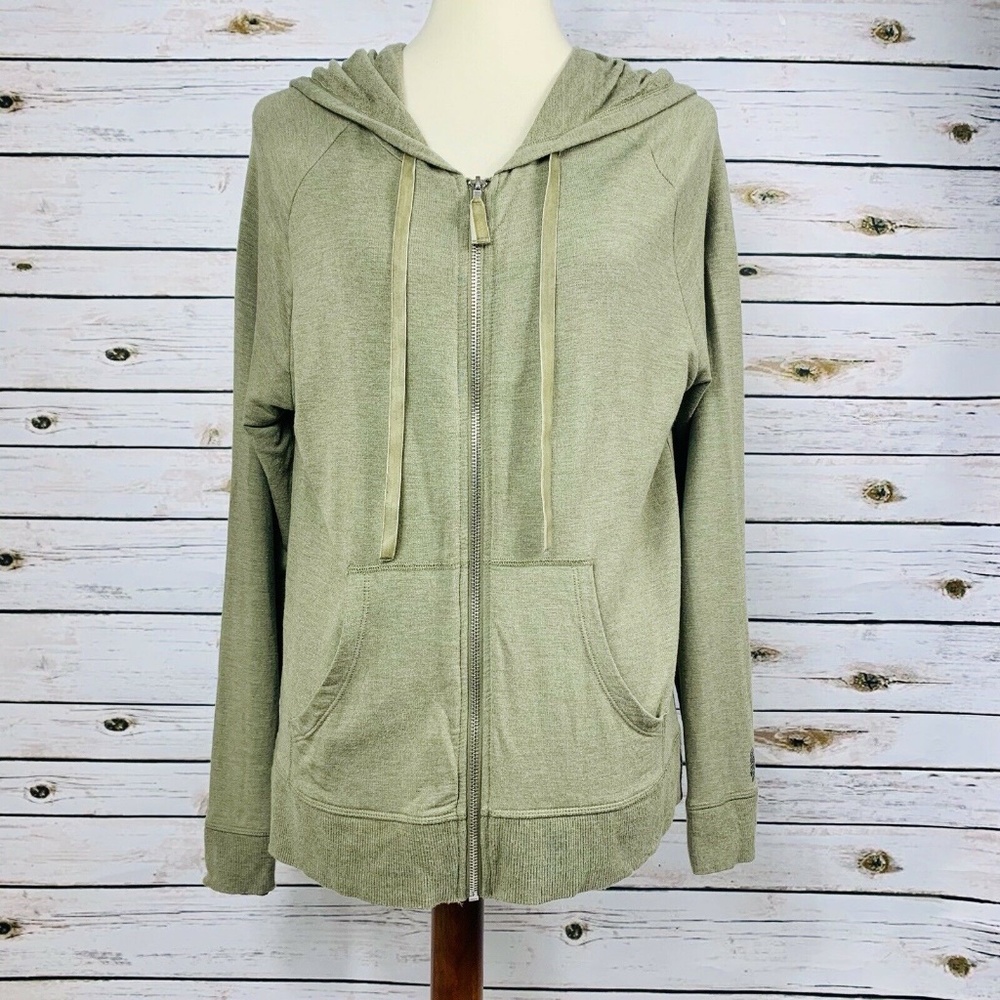 Victoria's Secret Zip Up Jacket Hoodie Green Lg